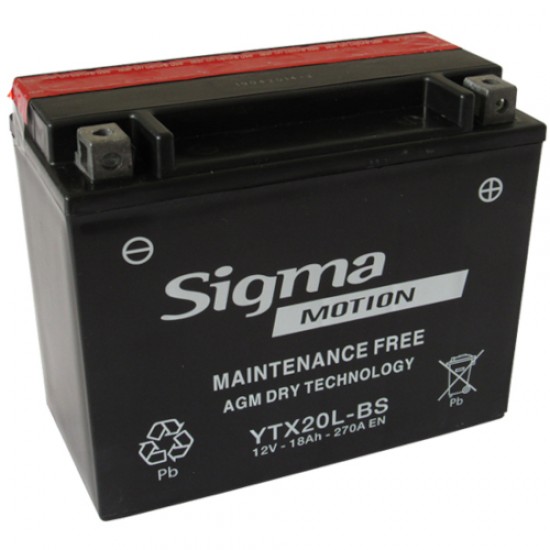 ΜΠΑΤΑΡΙΑ YTX20L-BS 12V18AH SIGMA MOTION MOTO (EBX20L-BS) RIGH