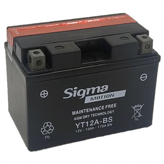 ΜΠΑΤΑΡΙΑ YT12A-BS 12V10AH SIGMA MOTION MOTO (EB12A-BS) LEFT