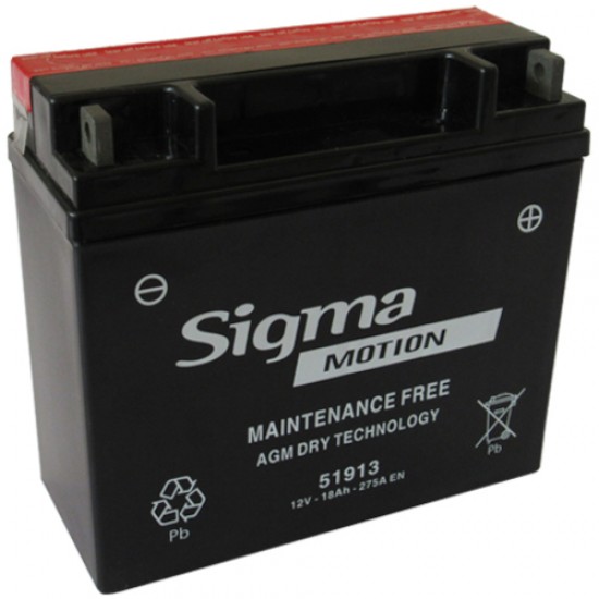 ΜΠΑΤΑΡΙΑ 51913 12V 18AH SIGMA MOTION MOTO (EBX20PL-BS) RIGHT