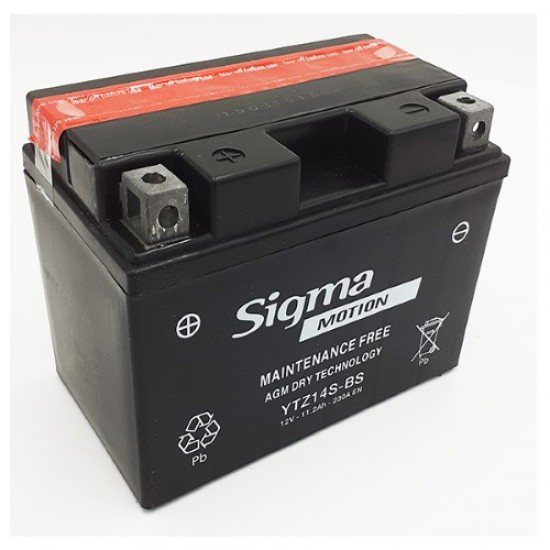 ΜΠΑΤΑΡΙΑ YTZ14S-BS 12V11.2AH SIGMA MOTION MOTO (EBZ14-BS) LEFT