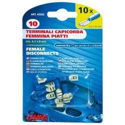 ΑΚΡΟΔΕΚΤΑΚΙΑ LAMPA ΘΗΛΥΚΑ 6.3x8mm 10τμχ ΜΠΛΕ