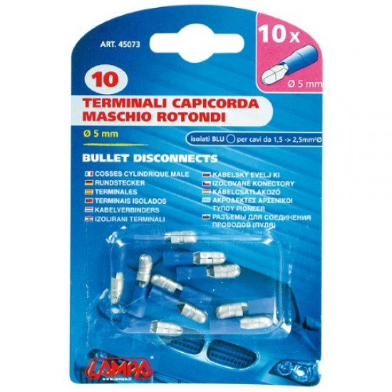 ΑΚΡΟΔΕΚΤΑΚΙΑ LAMPA BULLET ΑΡΣΕΝΙΚΑ 10τμχ Φ-5mm ΜΠΛΕ