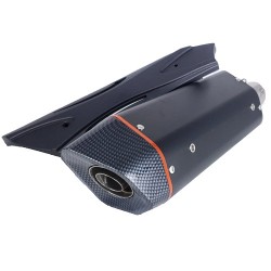 ΤΕΛΙΚΟ ΕΞΑΤΜΙΣΗΣ APIDO Φ51-400mm ΠΟΛΥΓΩΝΙΚΟ ΜΑΥΡΟ/CARBON ΜΕ ΣΙΓΑΣΤΗΡΑ