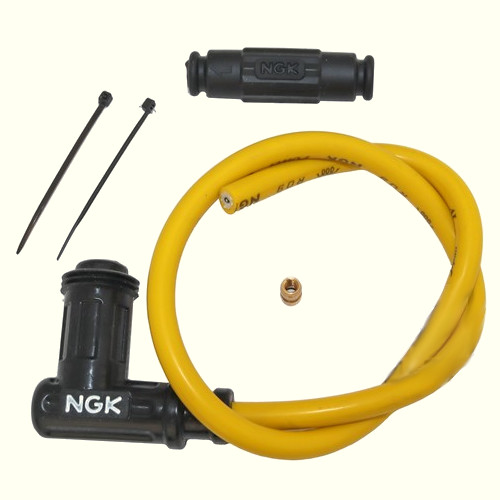 ΠΙΠΑ ΣΙΛΙΚΟΝΗΣ NGK ΟΡΘΗ ΓΩΝΙΑ ΜΕ ΚΙΤΡΙΝΟ ΚΑΛΩΔΙΟ ΜΑΥΡΗ