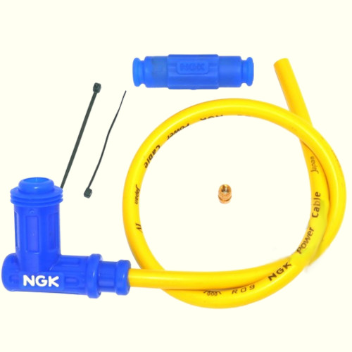 ΠΙΠΑ ΣΙΛΙΚΟΝΗΣ NGK ΟΡΘΗ ΓΩΝΙΑ ΜΕ ΚΙΤΡΙΝΟ ΚΑΛΩΔΙΟ ΜΠΛΕ
